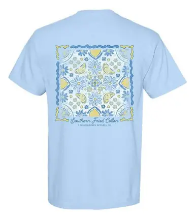 Southern Fried Cotton® Ladies' S/S Hydrangea Blue Southern Squeeze T-Shirt