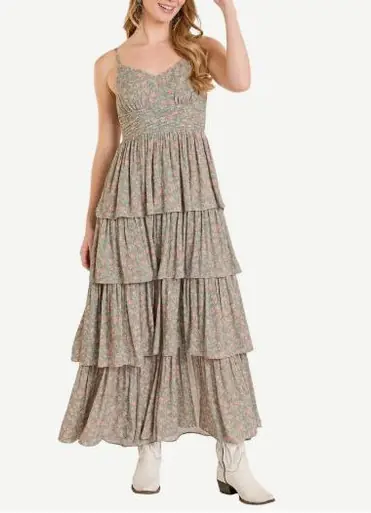 Rock & Roll Denim® Ladies' Tiered Floral Maxi Dress