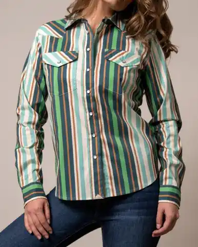 Kimes Ranch® Ladies' L/S Kai Striped Westen Snap Shirt