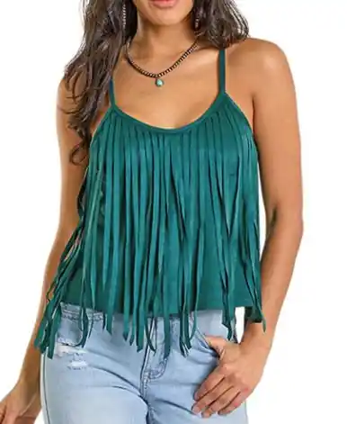 Rock & Roll Denim® Ladies' Fringed Microsuede Tank