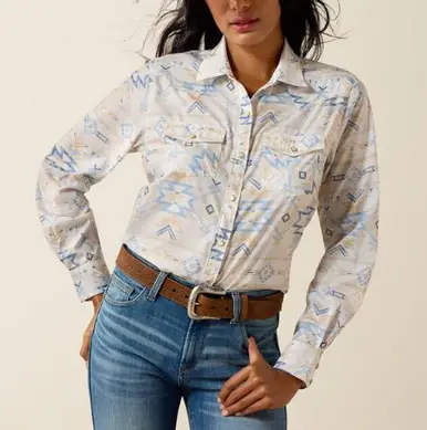 Ariat® Ladies' L/S Faded Southwest Print VentTEK Snap Shirt