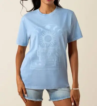 Ariat® Ladies' S/S Blue Mineral Wash No Longer Afraid T-Shirt