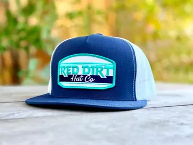 Red Dirt Hat Co® Navy/White City Slicker Flatbill Cap - Hats