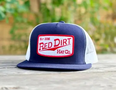 Red Dirt Hat Co® Navy/White Fillin' Station Flat Bill Cap - Hats