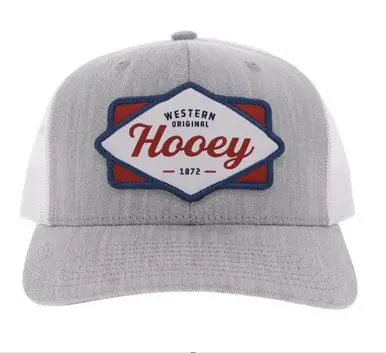 Hooey® Grey/White Diamond Western Original Patch Cap - Hats