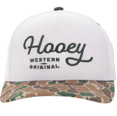 Hooey® OG White/Camo Hooey Western Original Snapback Cap - Hats