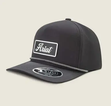 Ariat® Black Rubber Patch FlexFit 110 Snapback Cap - Brands