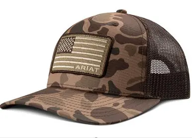 Ariat® Youth Camo US Flag Richardson 112 Cap - Hats