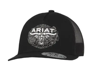 Ariat® Black Longhorn Paisley Cap - Hats
