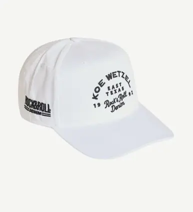 Rock & Roll Denim® x Koe Wetzel White Cloth Snapback Cap - Hats