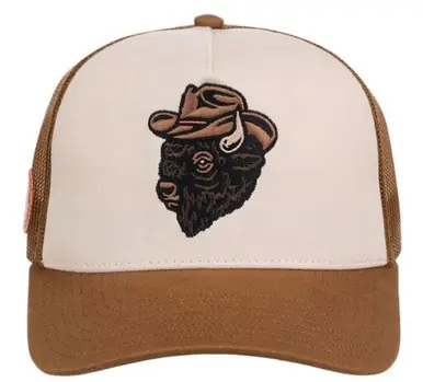 Stetson® Brown/Cream Buffalo Embroidered Cap - Hats