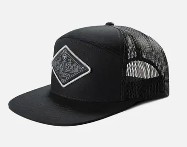 Ariat® Black 7-Panel Diamond Patch Cap