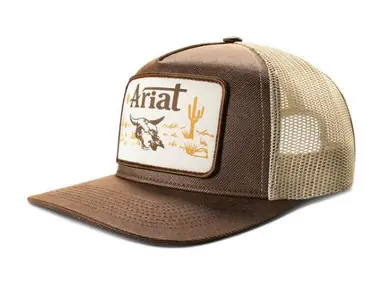 Ariat® Brown/Tan Oilskin Desert Patch Cap - Brands