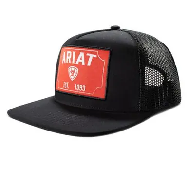 Ariat® Black/Red Patch Flat Bill Cap - Brands