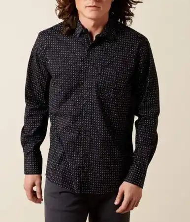 SALE Ariat® Mens' L/S Black Print McClain Modern Fitted Button Shirt - Sale Barn