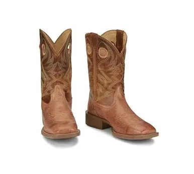 SALE Justin® Men's Cognac Smooth Ostrich 11" Roswell Wide Square Toe Boots - Sale Barn