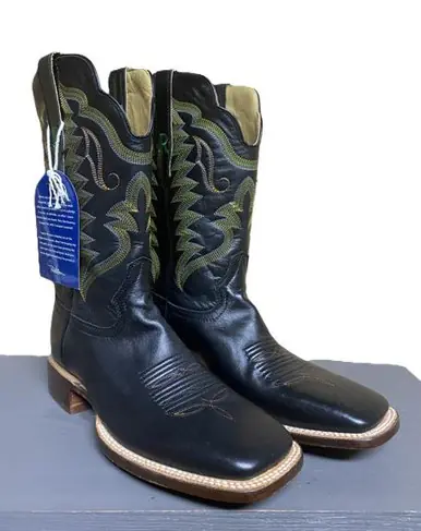 SALE R.Watson® Men's Black Ranch Hand Square Toe Boots - Sale Barn