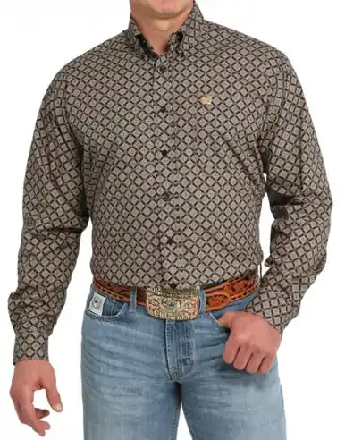 SALE Cinch® Men's L/S Black Geo Print Button Shirt - Sale Barn