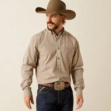 SALE Ariat® Men's L/S Olive Plaid Pro Series Cassius Classic Fit Button Shirt - Sale Barn