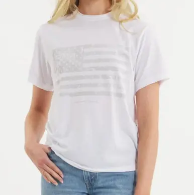 SALE Southern Marsh® Ladies' S/S White Olivia Vintage Flag T-Shirt