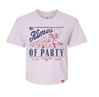SALE Kimes Ranch® Ladies' S/S Lavender My Kimes of Party Crop T-Shirt