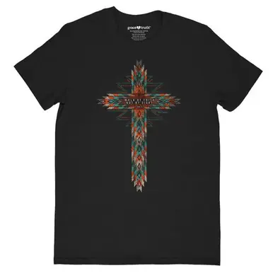 SALE Grace & Truth® Ladies' S/S Black Southwestern Cross T-Shirt