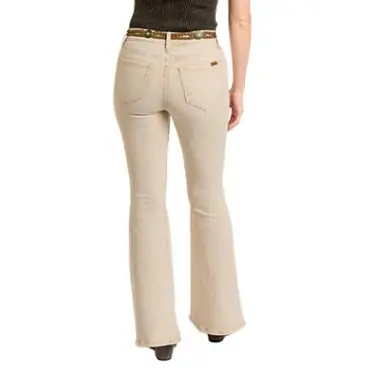 SALE Rock & Roll Denim® Ladies' Natural Bargain Button Flare Jeans - Sale Barn