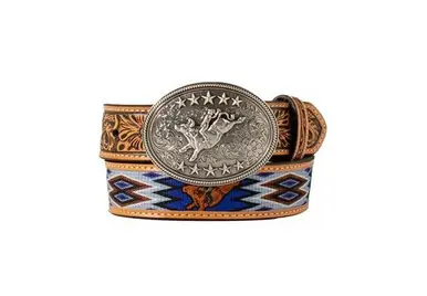 3D Belt® Boys' 1.25" Bullrider Buckle Canvas Diamond Inlay Belt - Accessories