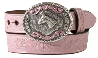 Nocona® Infant Pink 3/4" Floral Embossed Belt - Accessories