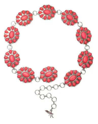 Angel Ranch® Ladies' 2.5" Hot Pink/Silver Conchos Belt - Accessories