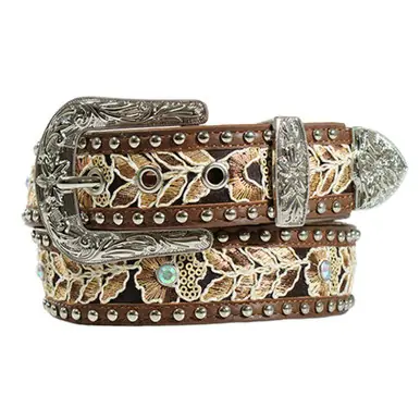 Angel Ranch® Ladies' Brown/Tan Floral Lace Belt - Accessories