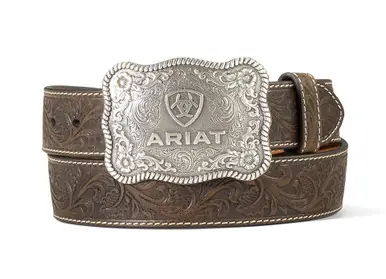 Ariat® Men's Aged Bark Embossed Leather Belt with Ariat Buckle - Brands