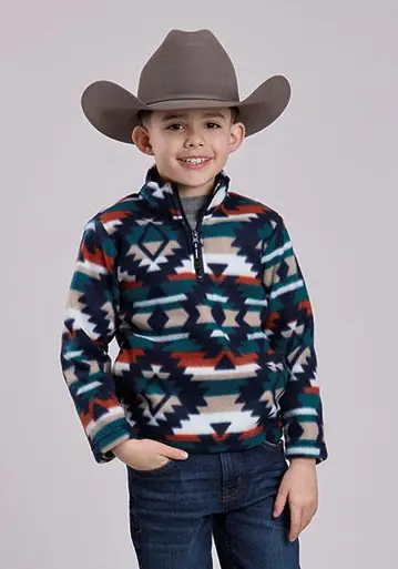 Roper® Kids' Unisex Aztec Print 1/4 Zip Fleece Pullover - Brands