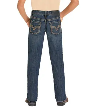 Rock & Roll Denim® Boys' Dark Vintage Pleather V Revolver Jeans - Kids