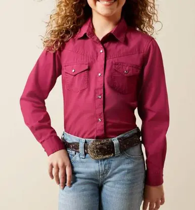 Ariat® Girls' L/S Beaujolais Shine Bright Snap Shirt - Kids