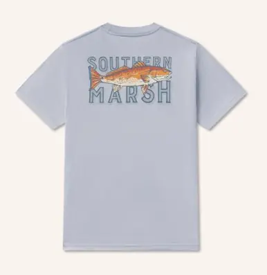 Southern Marsh® Youth S/S Mist Blue Seawash Redfish Catch Pocket T-Shirt