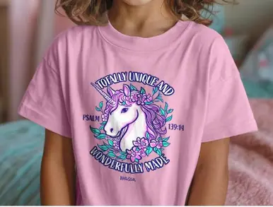 Kerusso® Kids' S/S Pink Unique Unicorn T-Shirt