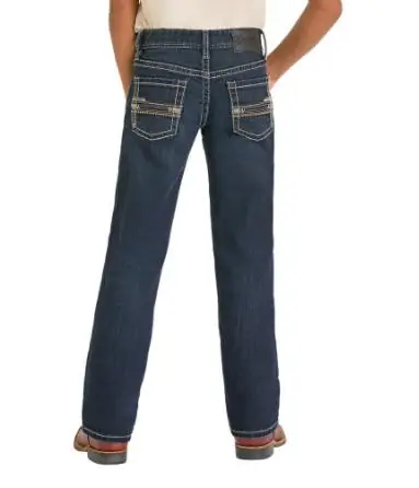 Rock & Roll Denim® Boys' Dark Vintage Tri Color Embroidered Pocket Jeans - Kids