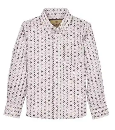Wrangler® Boys' L/S Sangria/White Diamond Print Button Shirt - Kids