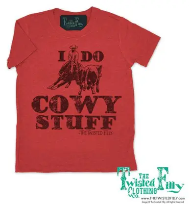 The Twisted Filly® Toddler S/S Heathered Red I Do Cowy Stuff T-Shirt