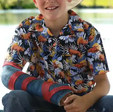 Cinch® Boys' S/S Aloha Angus Camp Shirt - Kids