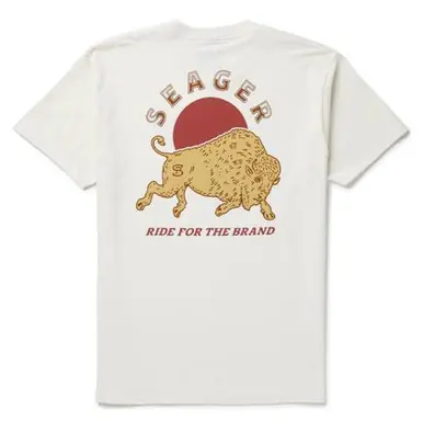 Seager® Men's S/S Vintage White Ride for the Brand T-Shirt