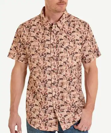 Rock & Roll Denim® Men's S/S Brown Skull Camo TEK Western Snap Shirt - Mens