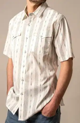 Kimes Ranch® Men's S/S Sonny Aztec Striped Snap Shirt - Mens