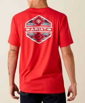 Ariat® Men's S/S Mars Red Chinelos Hex Classic Fit T-Shirt