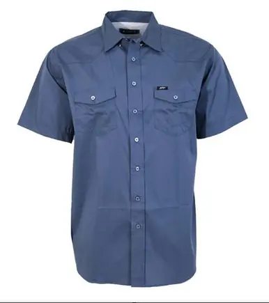 Hooey® Men's S/S Blue Maverick Button Shirt - Mens