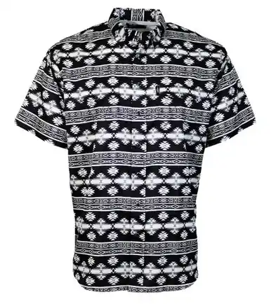 Hooey® Men's S/S Black/Aztec Sol Pearl Snap Shirt - Mens
