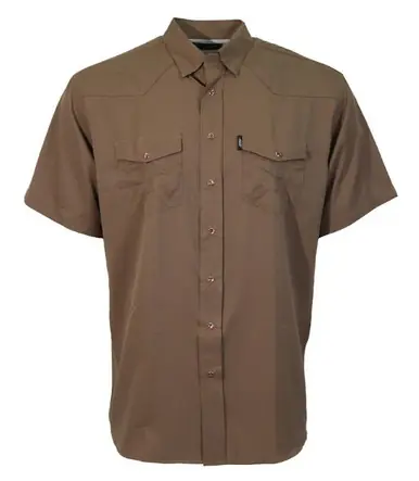 Hooey® Men's S/S Brown Sol Pearl Snap Shirt - Mens