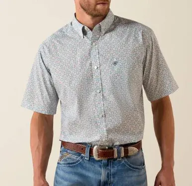 Ariat® Men's S/S Blue Elixir Southwest Print Pier Classic Fit Button Shirt - Mens