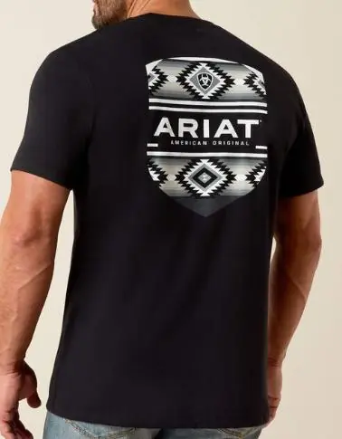 Ariat® Men's S/S Black Aztec Shield Classic Fit T-Shirt